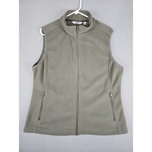 33000 Ft Full Zip Vest Women's Size XL Olive Green Fleece Lined Outdoor